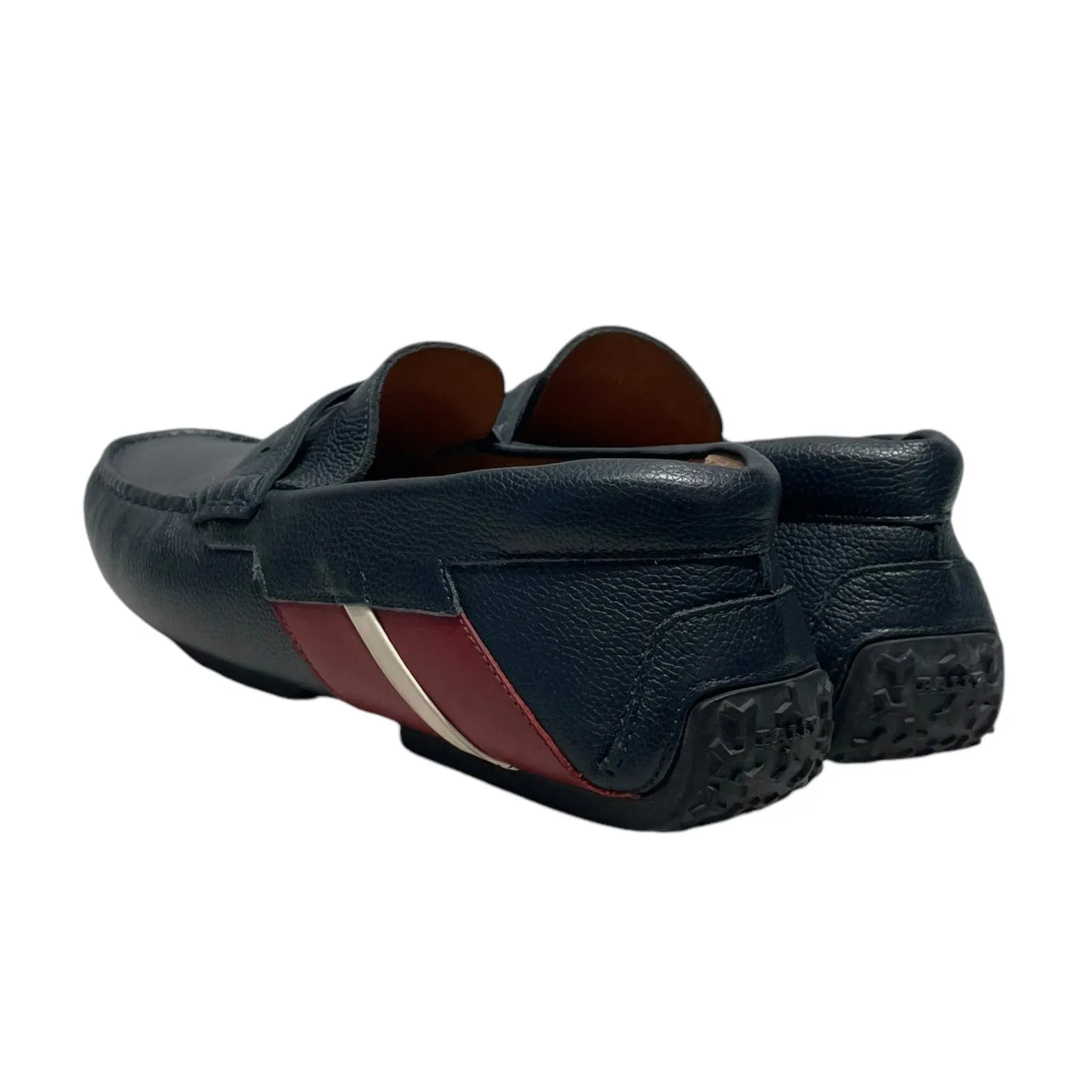 BALLY/Loafers/US 10/Stripe/Leather/NVY/bovin driver loafer