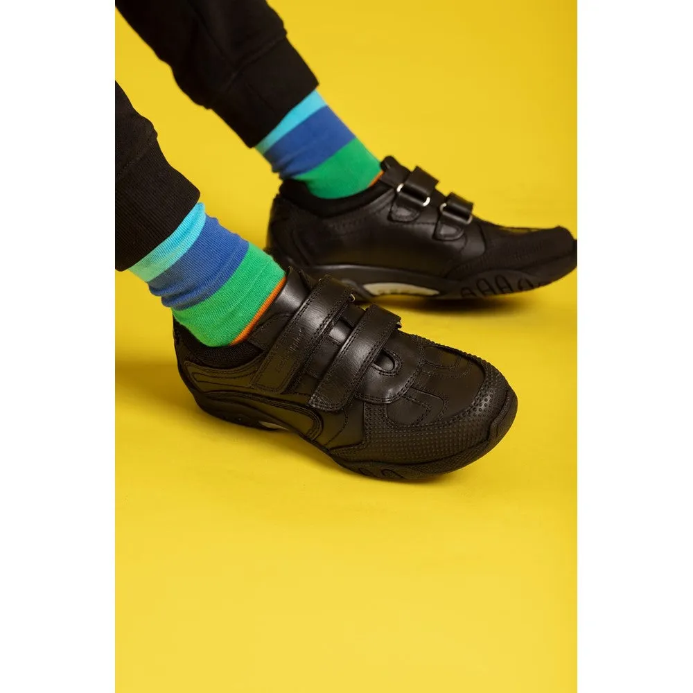 Black Jezza Junior School Shoes