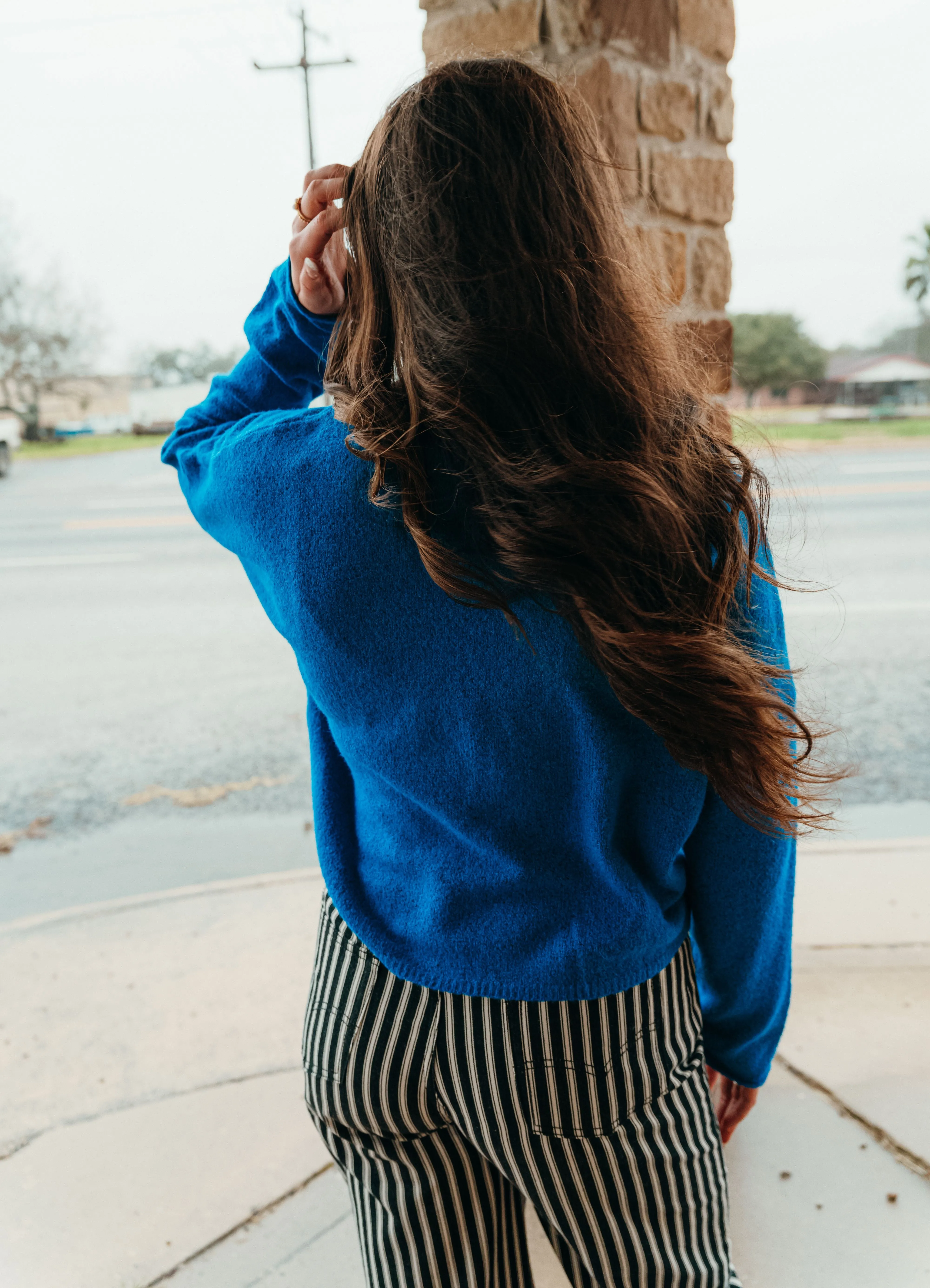 Blue  Lightweight Cardigan TBW237