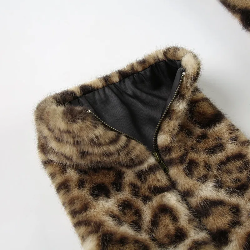 Carly Faux Fur Leopard Leg Warmers