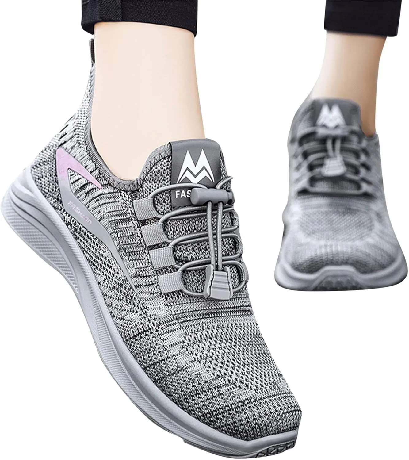 Cathalem Pink Solid Running Slip On Sneakers Slip Ins Shoes Mens Hands Free Orthopedic Walking Shoes for Men