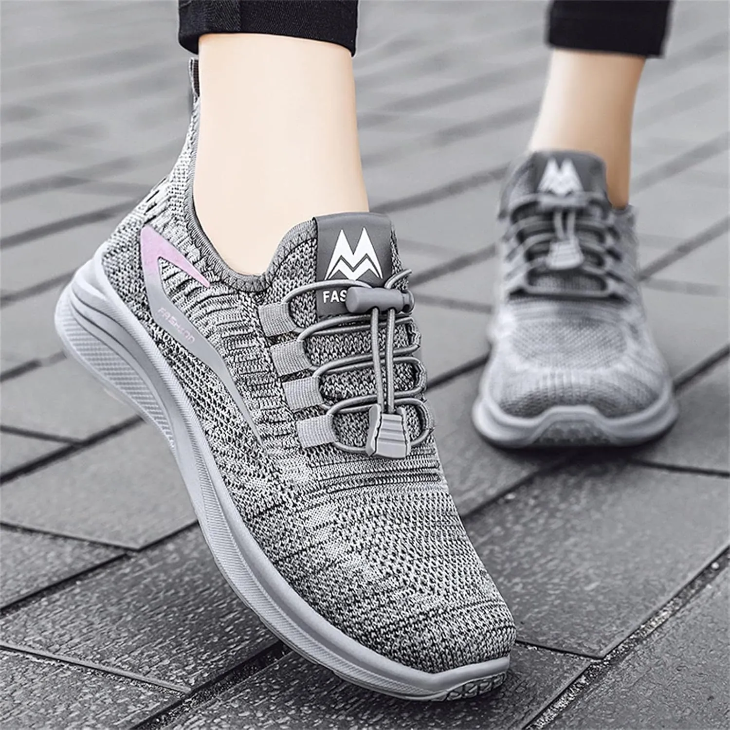 Cathalem Pink Solid Running Slip On Sneakers Slip Ins Shoes Mens Hands Free Orthopedic Walking Shoes for Men