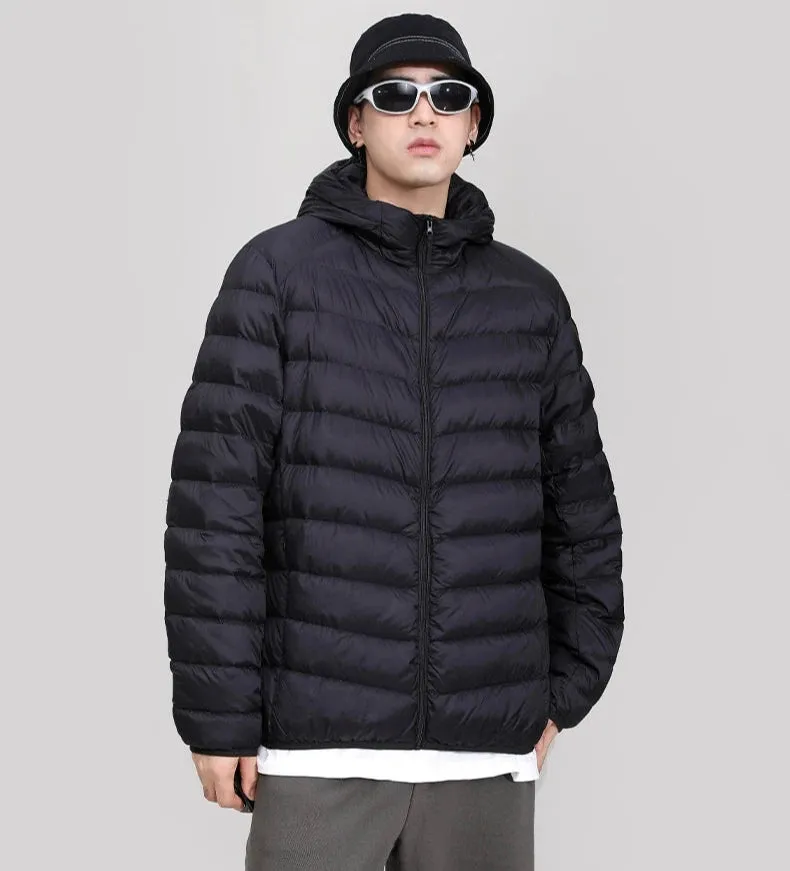 Hooded Quilted Lightweight Puffer Jacket with Slim Fit