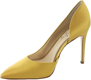 Jessica Simpson Prizma Satin Brass Pointed Toe Slip On Stiletto Fashion Pumps