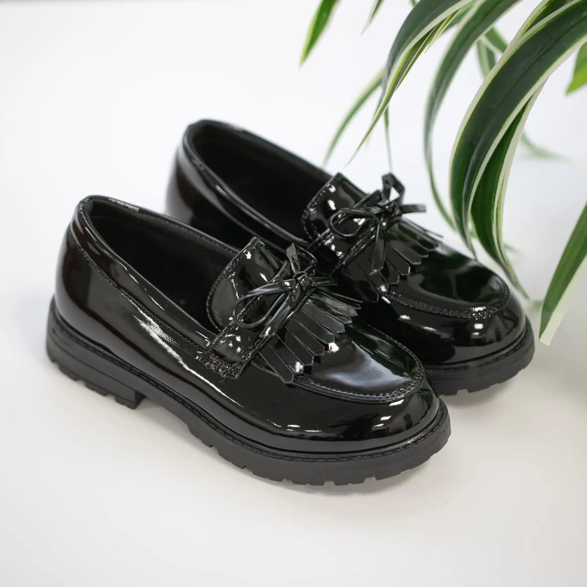 KIDSUN Toddler Boys Girls Dress Shoes Comfort Lace-Up Oxford School Uniform Shoes Loafer Flats (Toddler/Little Kid) E-Black