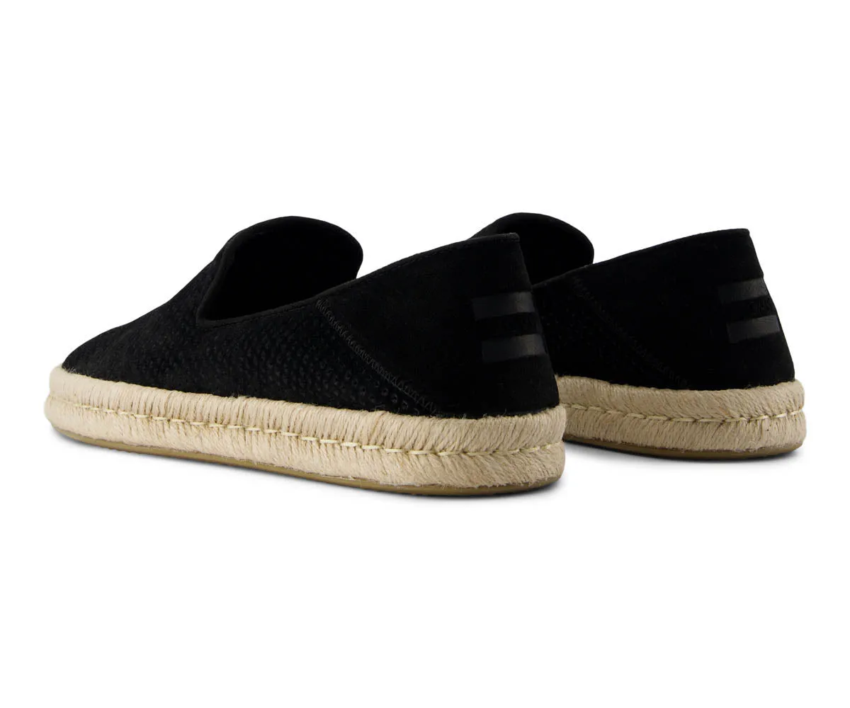 M's Santiago Diamond Perforated Suede - Black