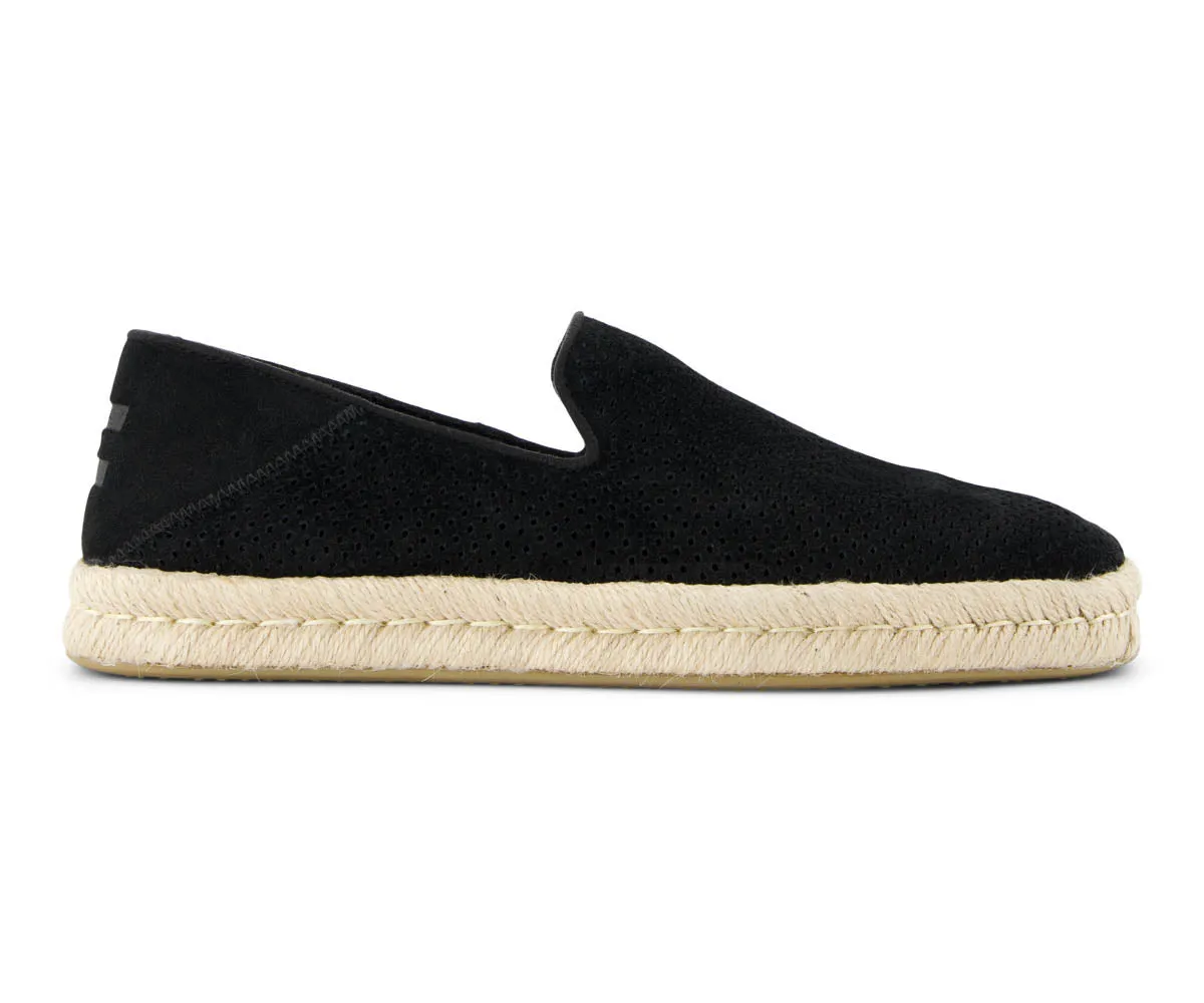 M's Santiago Diamond Perforated Suede - Black