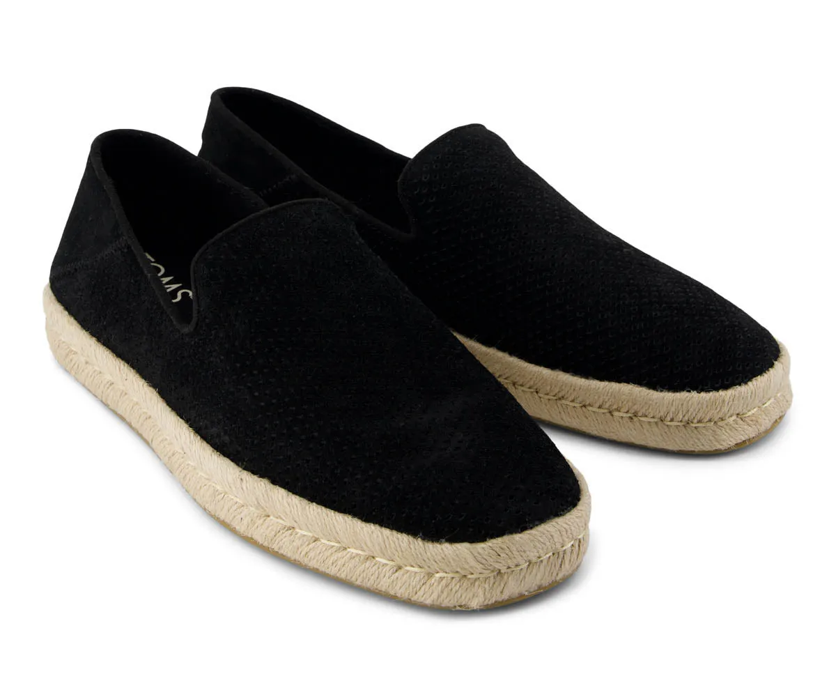 M's Santiago Diamond Perforated Suede - Black