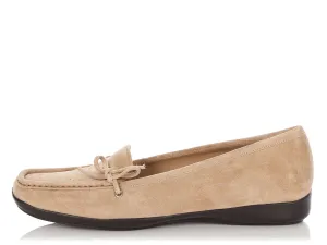 Prada Beige Suede Moccasin Loafers