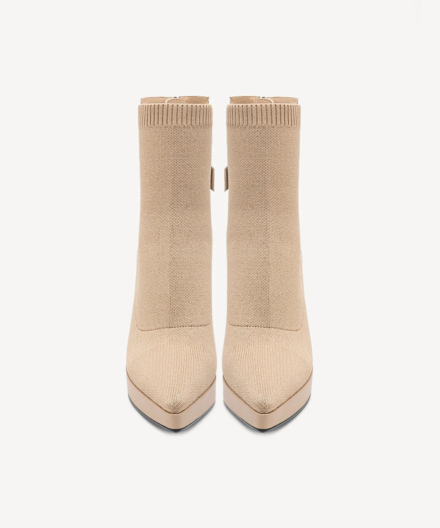 Sexy Pointed Toe Soles Ankle Boots Velvet Black