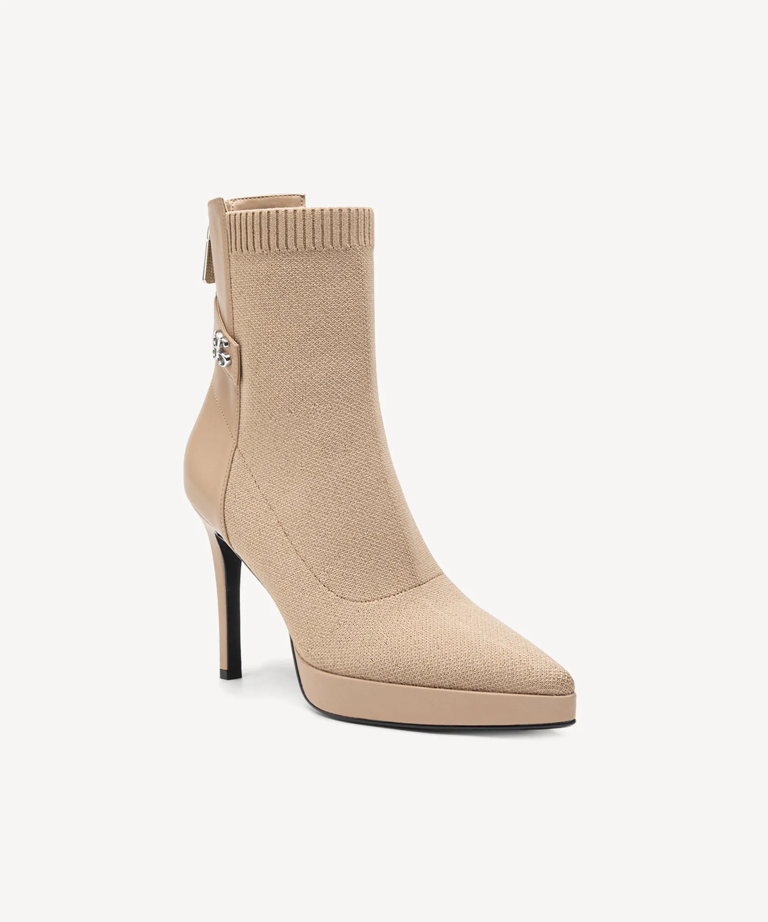 Sexy Pointed Toe Soles Ankle Boots Velvet Black
