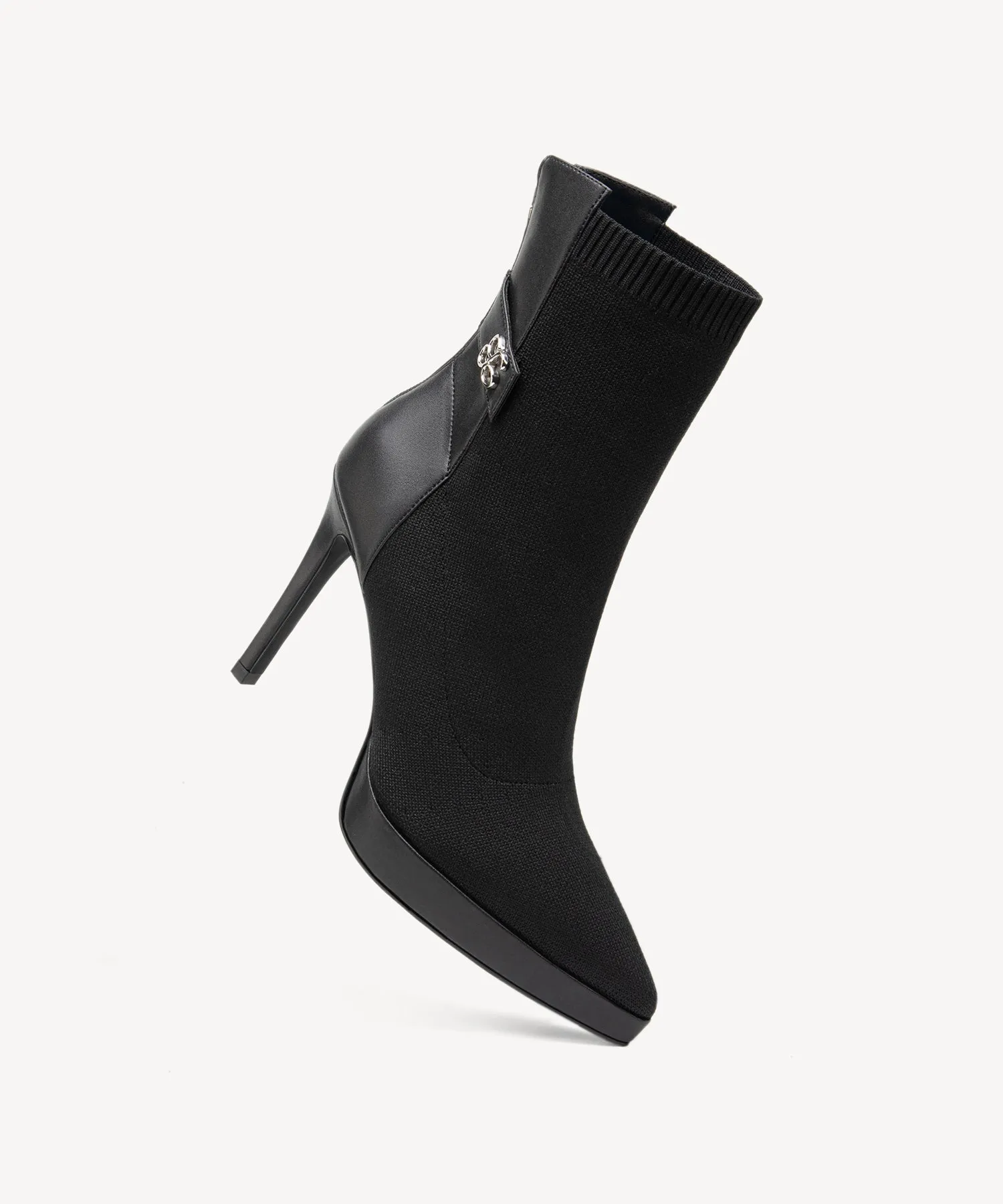Sexy Pointed Toe Soles Ankle Boots Velvet Black