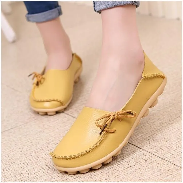 Women Flats Soft Genuine Leather Shoes Women Moccasins Shallow Casual Shoes