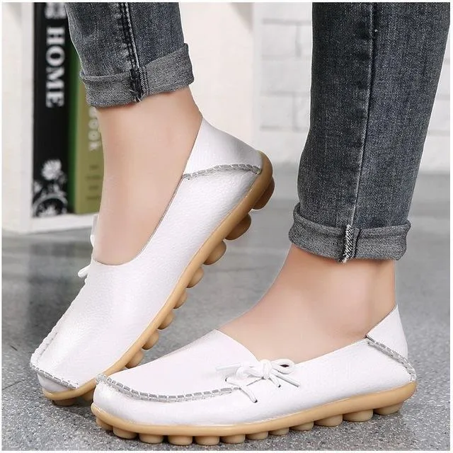 Women Flats Soft Genuine Leather Shoes Women Moccasins Shallow Casual Shoes