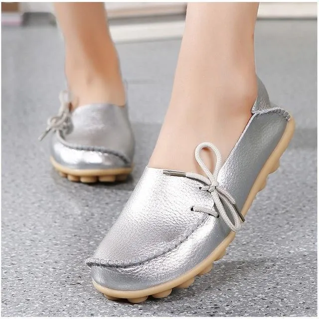Women Flats Soft Genuine Leather Shoes Women Moccasins Shallow Casual Shoes