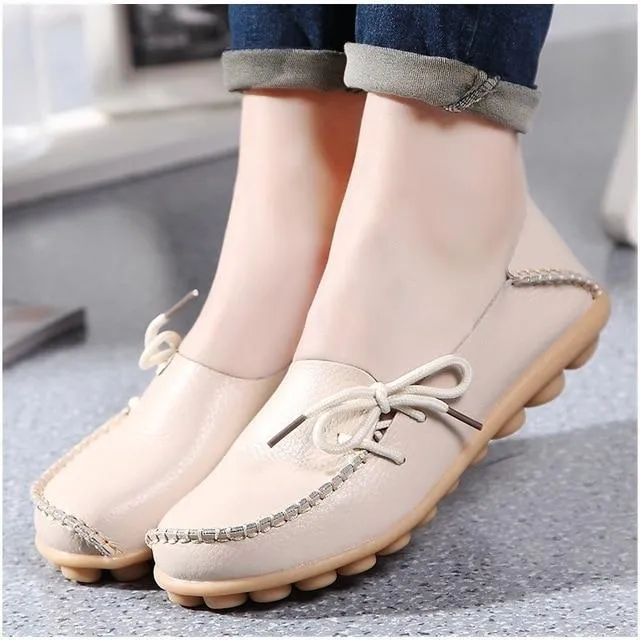 Women Flats Soft Genuine Leather Shoes Women Moccasins Shallow Casual Shoes