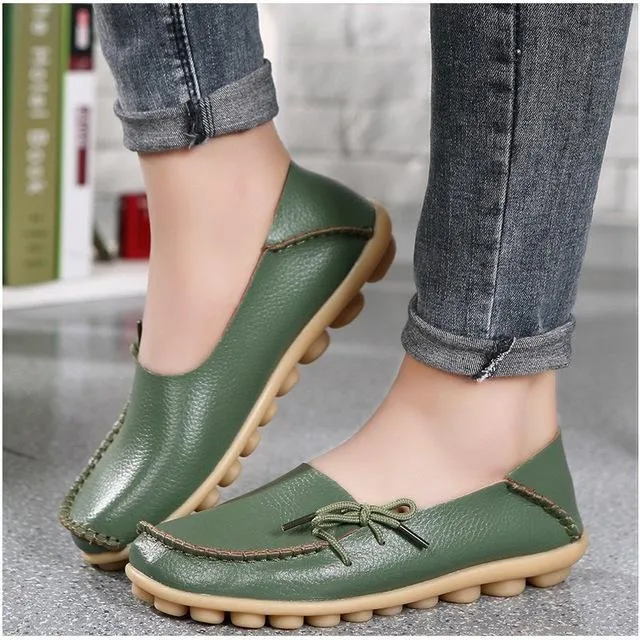 Women Flats Soft Genuine Leather Shoes Women Moccasins Shallow Casual Shoes