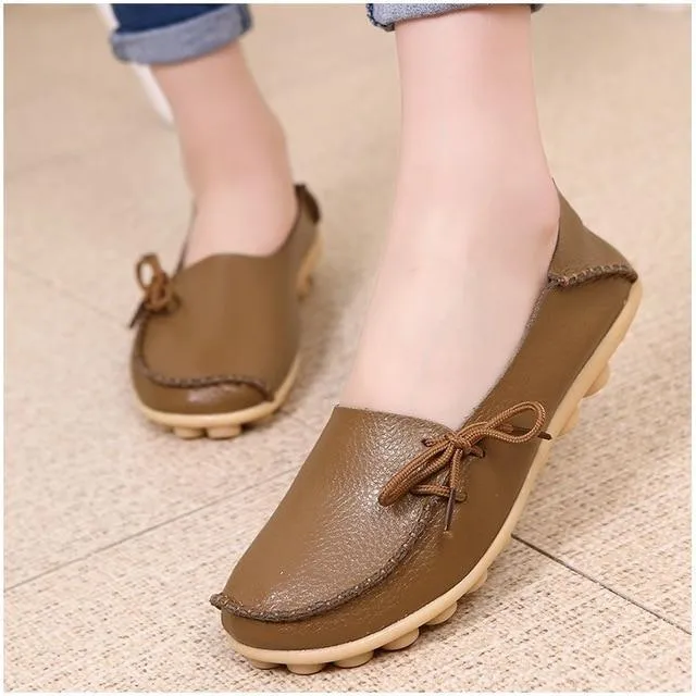 Women Flats Soft Genuine Leather Shoes Women Moccasins Shallow Casual Shoes